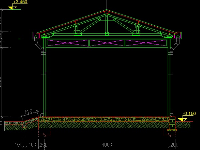 Bản vẽ nhà để xe mái tôn vì kèo thép KT 4x17,5m
